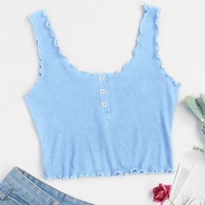 ZAFUL Lettuce Trim Cropped Tank Top